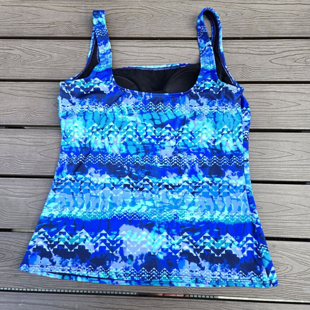 TYR Women Scoop Tank (8) W/ Navy Bottoms (6) 2 Piece Navy/multi Swim New - Picture 3 of 6